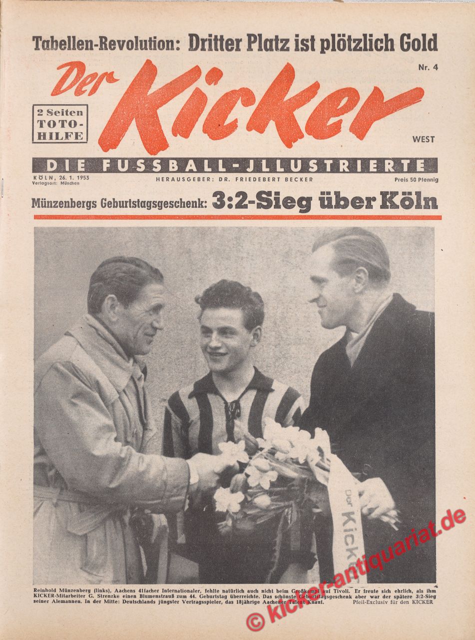 Original Alte Zeitung Kicker Das Sportmagazin Vom