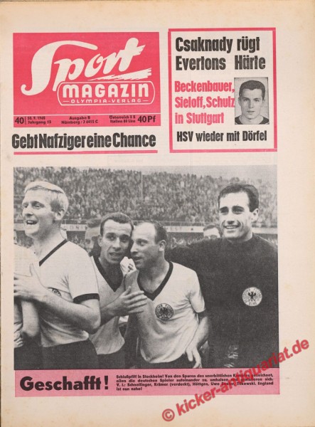 Sportmagazin Nr. 40B, 30.9.1965 bis 6.10.1965