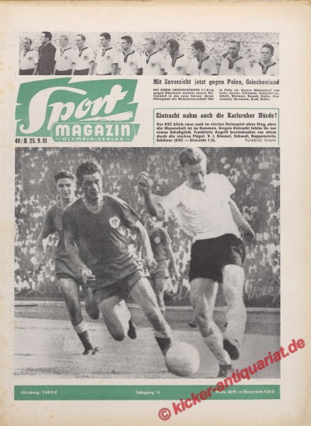 Sportmagazin Nr. 40A, 25.9.1961 bis 1.10.1961