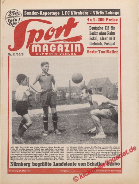 Sportmagazin Nr. 21B, 24.5.1956 bis 30.5.1956