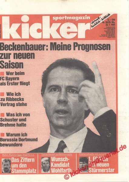 Kicker Sportmagazin Nr. 59, 22.7.1993 bis 28.7.1993