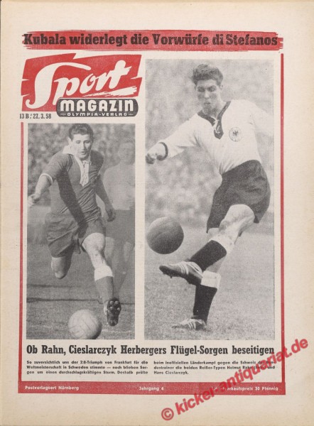 Sportmagazin Nr. 13B, 27.3.1958 bis 2.4.1958