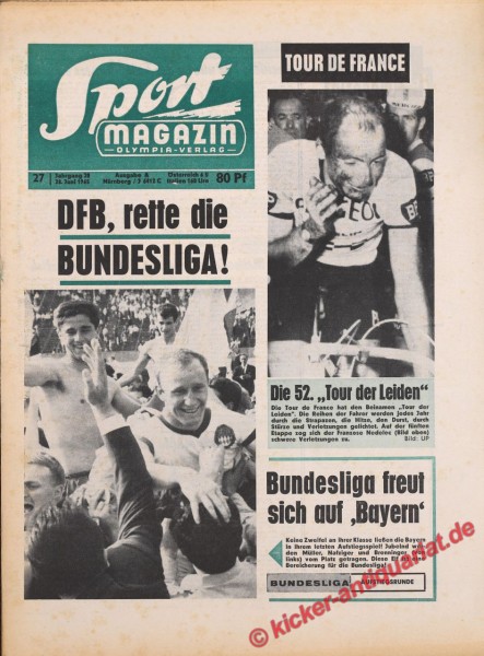 Sportmagazin Nr. 27A, 28.6.1965 bis 4.7.1965