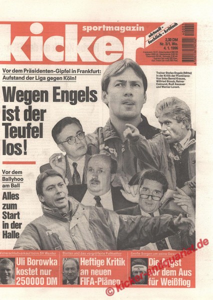 Kicker Sportmagazin Nr. 3, 4.1.1996 bis 10.1.1996