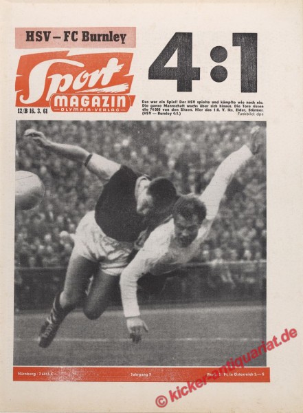 Sportmagazin Nr. 12B, 16.3.1961 bis 22.3.1961