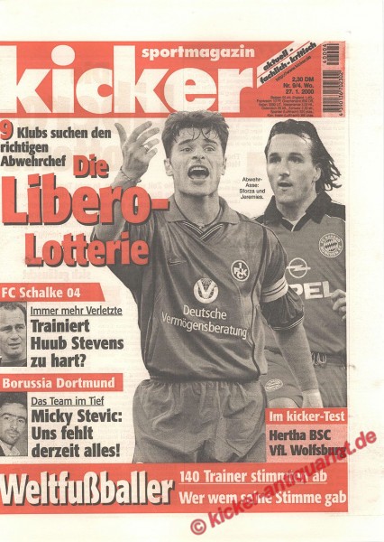 Kicker Sportmagazin Nr. 9, 27.1.2000 bis 2.2.2000