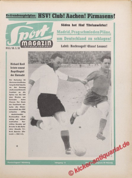 Sportmagazin Nr. 10A, 10.3.1958 bis 16.3.1958