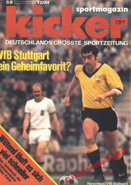 Kicker Sportmagazin Nr. 58, 19.7.1971 bis 25.7.1971