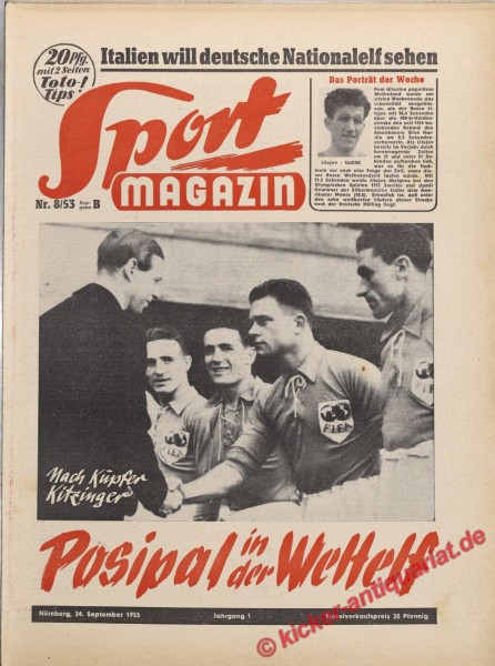 Sportmagazin Nr. 8B, 24.9.1953 bis 30.9.1953