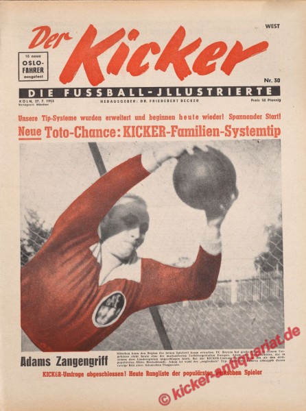 Kicker Nr. 30W, 27.7.1953 bis 2.8.1953