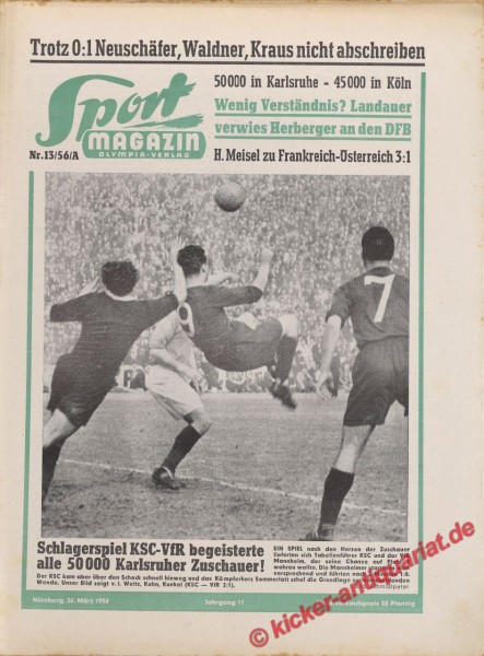 Sportmagazin Nr. 13A, 26.3.1956 bis 1.4.1956