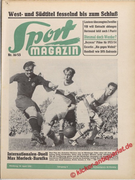 Sportmagazin Nr. 16A, 15.4.1953 bis 21.4.1953