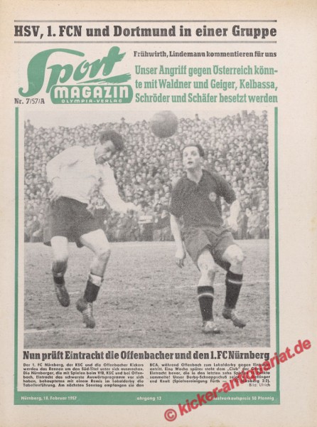 Sportmagazin Nr. 7A, 18.2.1957 bis 24.2.1957