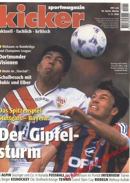 Kicker Sportmagazin Nr. 98, 2.12.1996 bis 8.12.1996