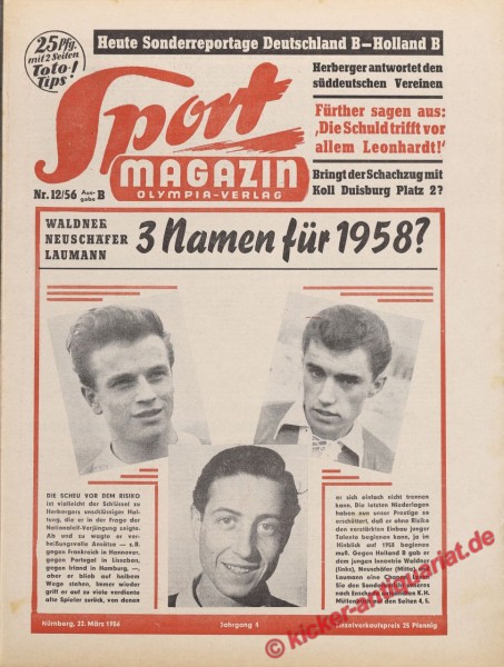 Sportmagazin Nr. 12B, 22.3.1956 bis 28.3.1956