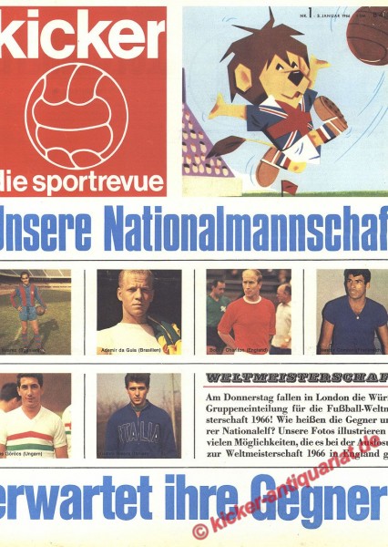 Kicker Sportrevue Nr. 1, 3.1.1966 bis 9.1.1966