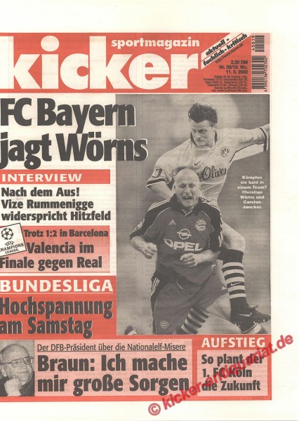 Kicker Sportmagazin Nr. 39, 11.5.2000 bis 17.5.2000