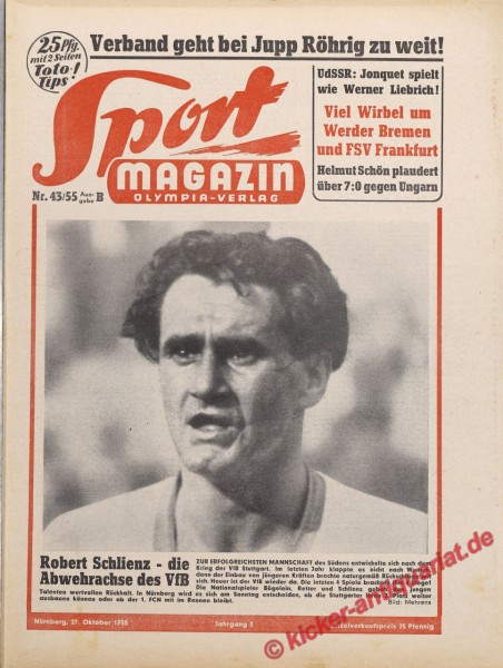 Sportmagazin Nr. 43B, 27.10.1955 bis 2.11.1955