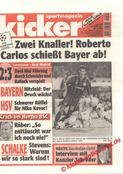 Kicker Sportmagazin Nr. 79, 28.9.2000 bis 4.10.2000