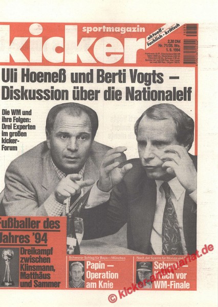 Uli Hoeneß (Bayern München) mit Berti Vogts