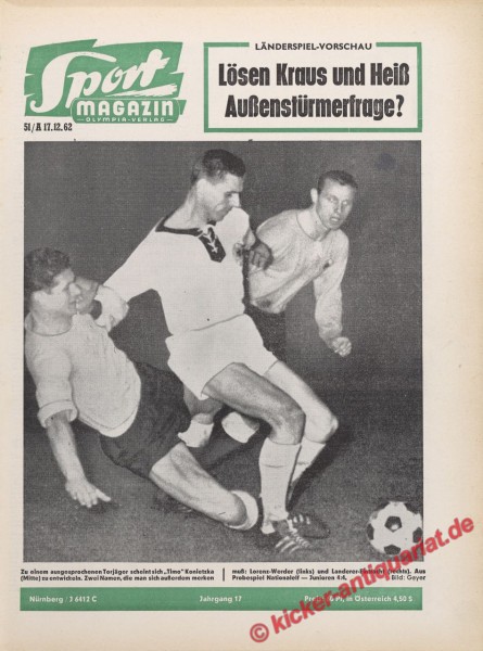 Sportmagazin Nr. 51A, 17.12.1962 bis 23.12.1962