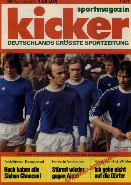 Kicker Sportmagazin Nr. 88, 3.11.1975 bis 9.11.1975