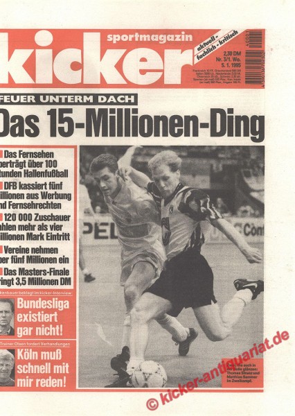 Kicker Sportmagazin Nr. 3, 5.1.1995 bis 11.1.1995