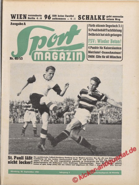 Sportmagazin Nr. 40A, 30.9.1953 bis 6.10.1953