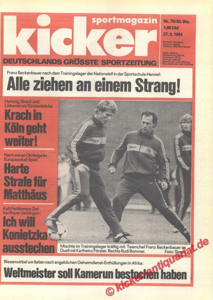 Kicker Sportmagazin Nr. 79, 27.9.1984 bis 3.10.1984