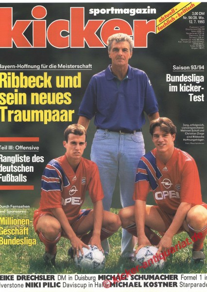 Kicker Sportmagazin Nr. 56, 12.7.1993 bis 18.7.1993