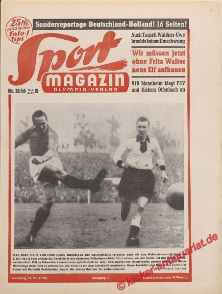 Sportmagazin Nr. 11B, 15.3.1956 bis 21.3.1956