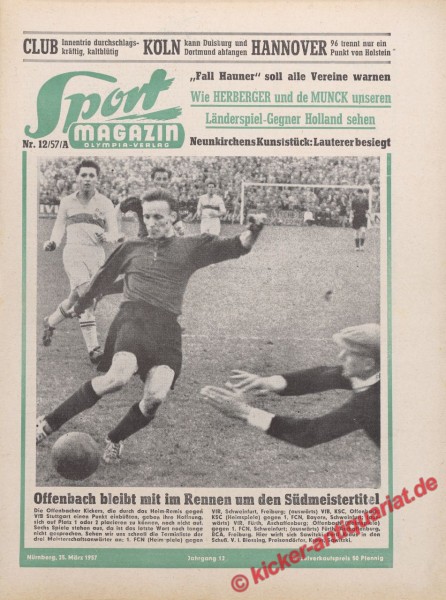 Sportmagazin Nr. 12A, 25.3.1957 bis 31.3.1957