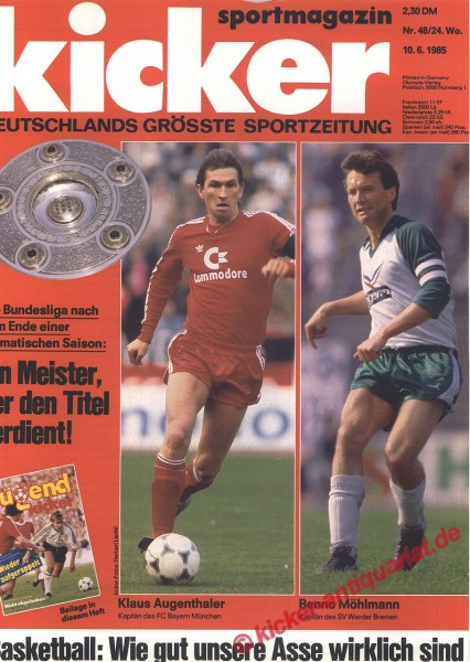 Klaus Augenthaler (Bay<ern München), Benno Möhlmann (Werder Bremen)