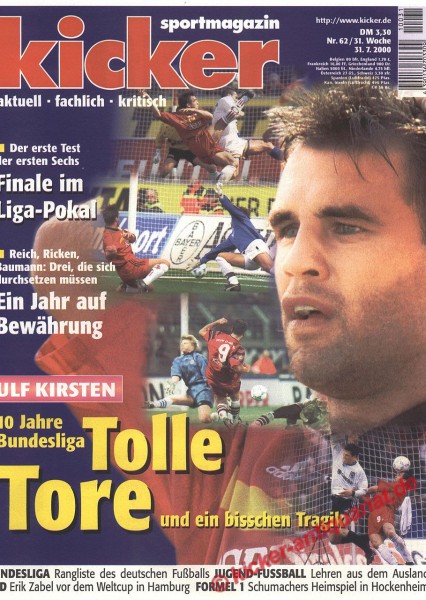 Kicker Sportmagazin Nr. 62, 31.7.2000 bis 6.8.2000