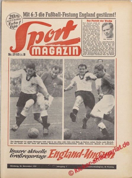 Sportmagazin Nr. 17B, 26.11.1953 bis 2.12.1953