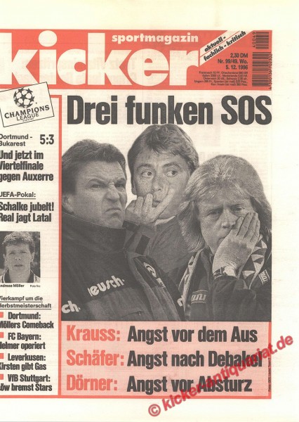 Kicker Sportmagazin Nr. 99, 5.12.1996 bis 11.12.1996