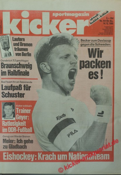 Kicker Schlagzeile: Becker zum Daviscup gegen die Schweden: Wir packen es !