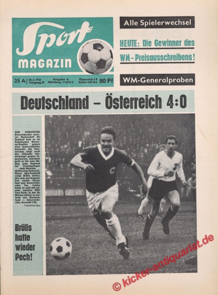 Sportmagazin Nr. 25A, 20.6.1966 bis 26.6.1966