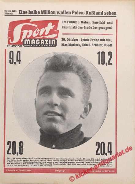 Sportmagazin Nr. 42B, 17.10.1957 bis 23.10.1957