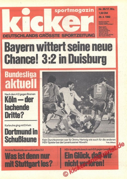 Kicker Sportmagazin Nr. 35, 29.4.1982 bis 5.5.1982