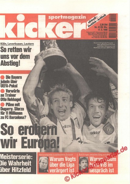 Kicker Sportmagazin Nr. 41, 17.5.1996 bis 23.5.1996