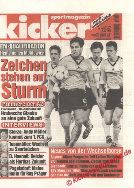 Kicker Sportmagazin Nr. 45, 4.6.1999 bis 10.6.1999