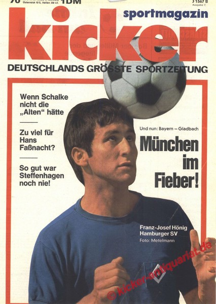 Kicker Sportmagazin Nr. 70, 30.8.1971 bis 5.9.1971