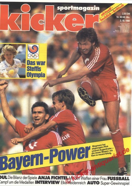 Kicker Sportmagazin Nr. 80, 3.10.1988 bis 9.10.1988