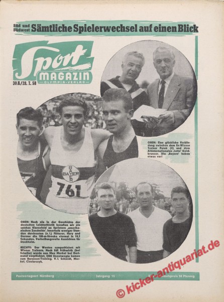 Sportmagazin Nr. 30A, 28.7.1958 bis 3.8.1958