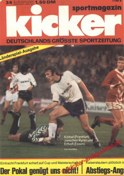 Kicker Sportmagazin Nr. 34, 28.4.1975 bis 4.5.1975