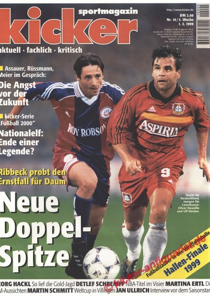 Kicker Sportmagazin Nr. 10, 1.2.1999 bis 7.2.1999