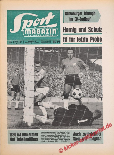 Sportmagazin Nr. 36A, 30.8.1965 bis 5.9.1965