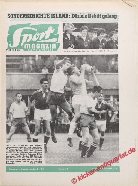 Sportmagazin Nr. 33A, 15.8.1960 bis 21.8.1960