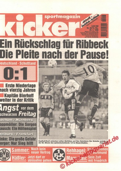 Kicker Sportmagazin Nr. 35, 29.4.1999 bis 5.5.1999